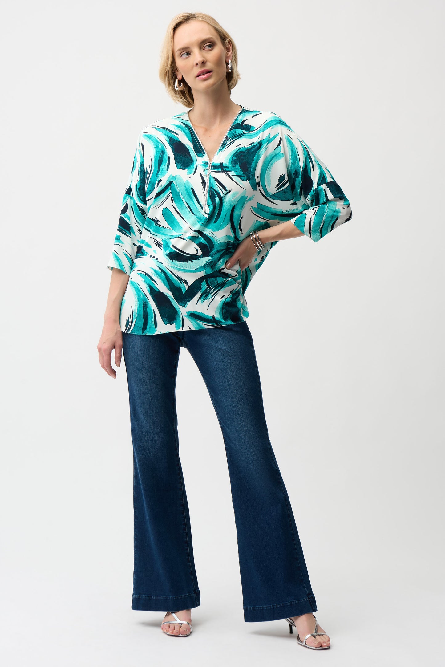 Recycled Woven Abstract Print Boxy Tunic