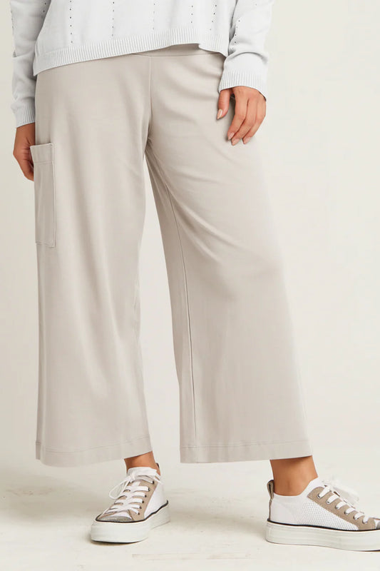 Putty Pima Cotton Cropped Gaucho Pant