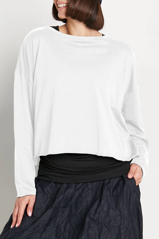 White Pima Cotton Luxury Bateau Tee