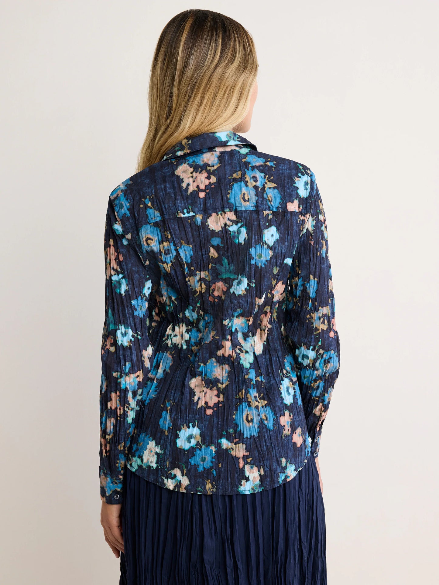 Indigo Floral Core Cotton Shirt