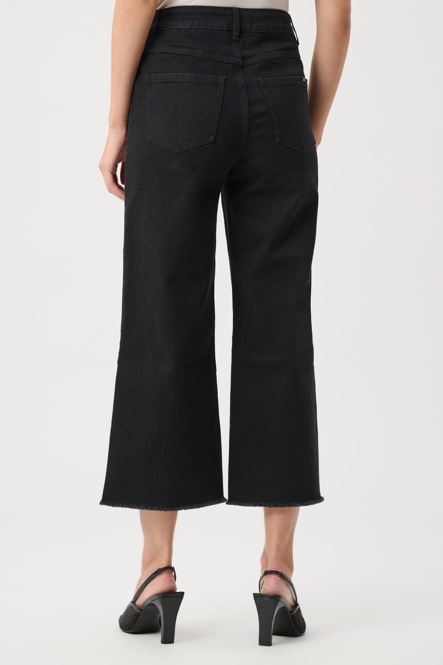 Culotte Jeans With Embellished Front Seam