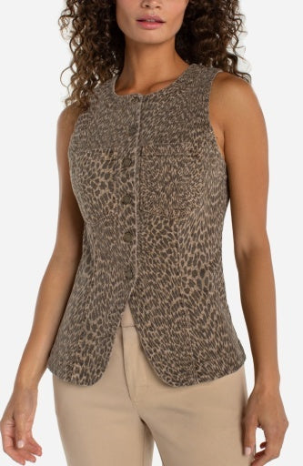 Crew Neck Split Front Vest