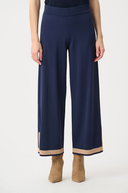 Sweater Knit Color Block Culotte Pants