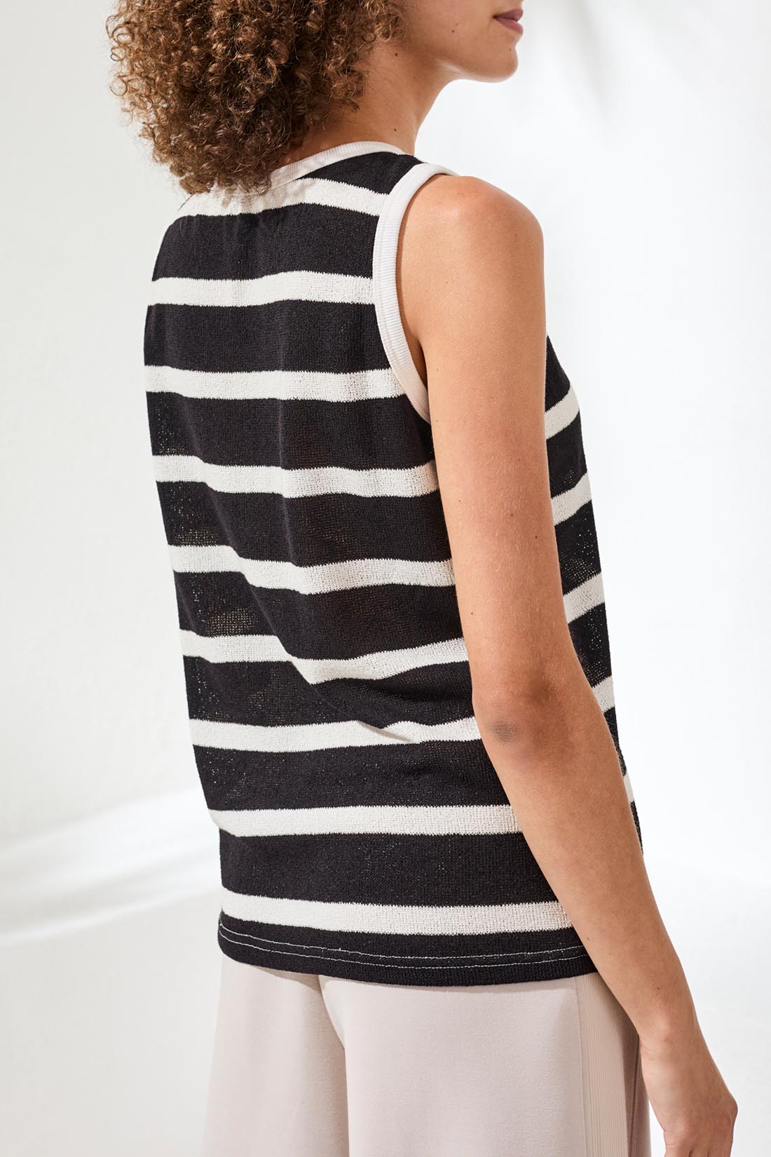 Striped Top With Rib Band