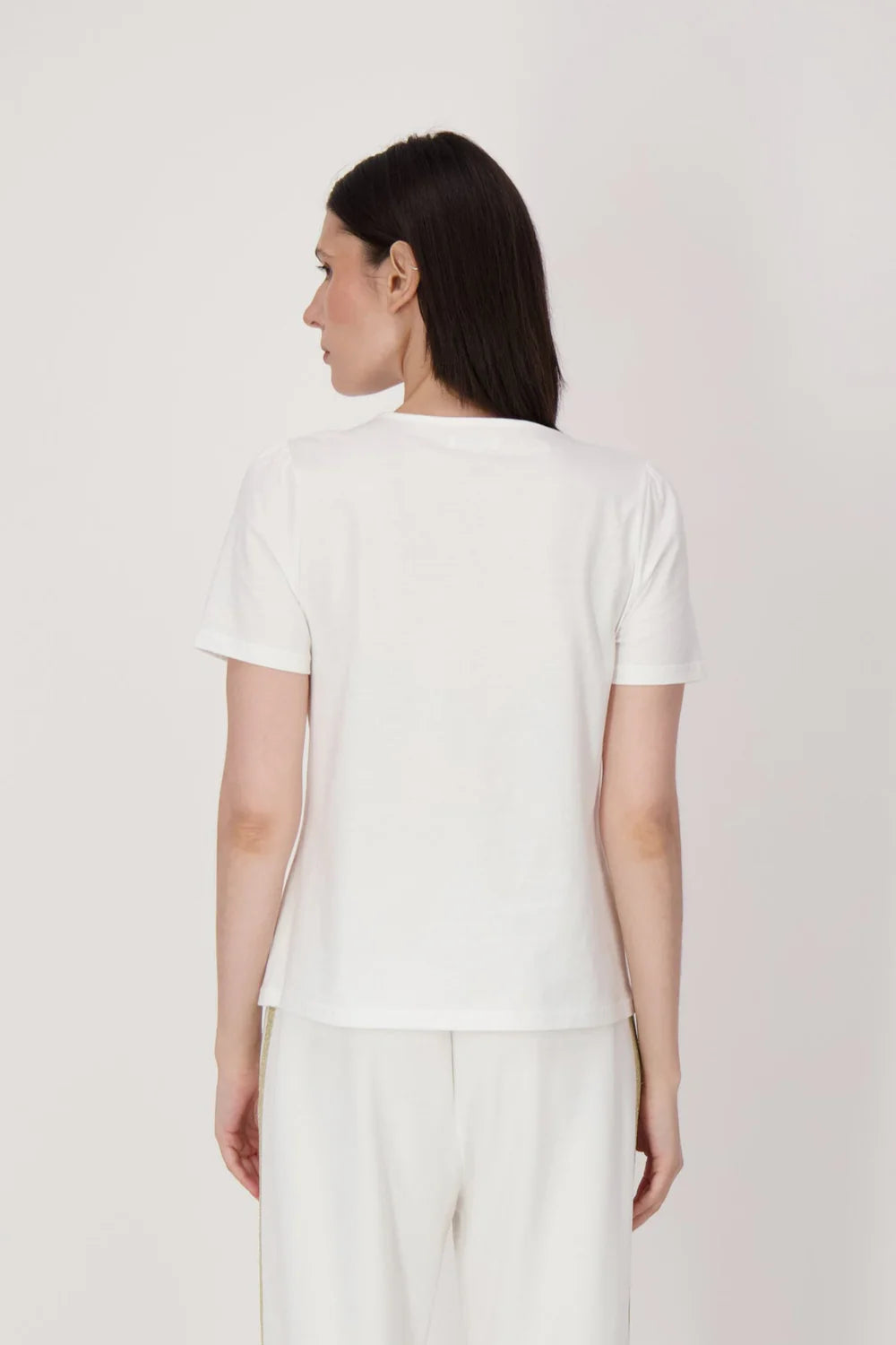 Rhinestone Bee Linen-Cotton T-Shirt