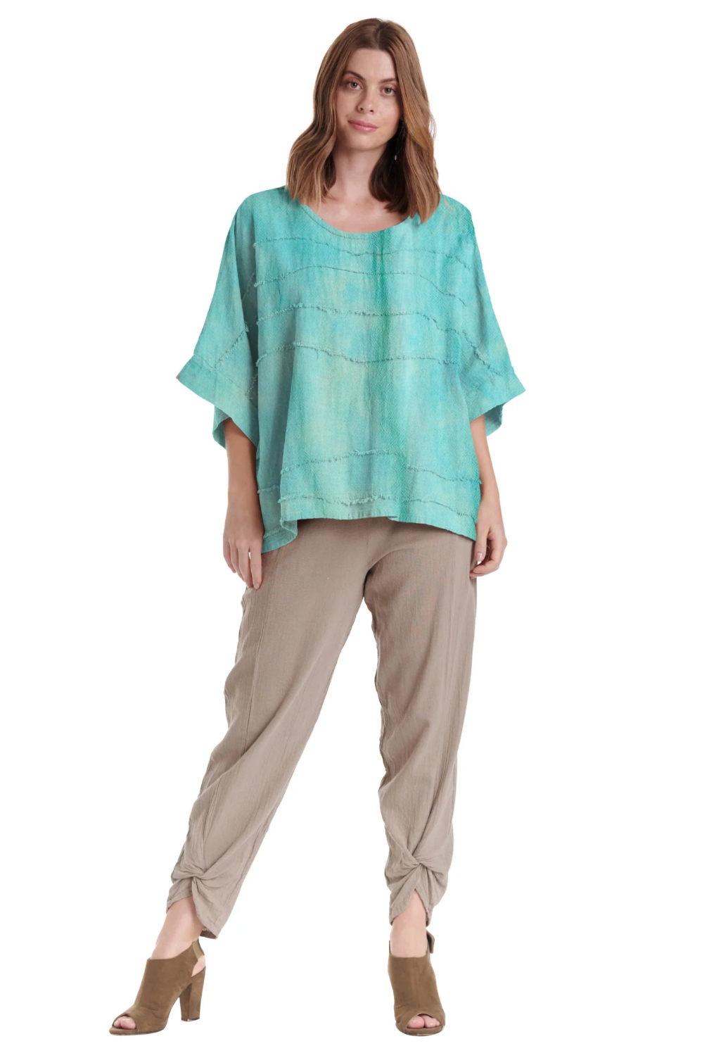 Horizon Cotton Gauze Blouse in Washed Seafoam