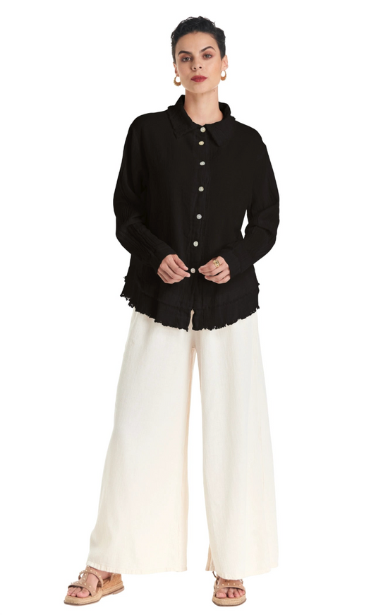 Urban Black Long Sleeve Button Up Shirt