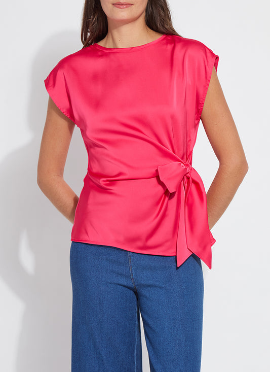 Rosalia Tie Drape Mix Media Top