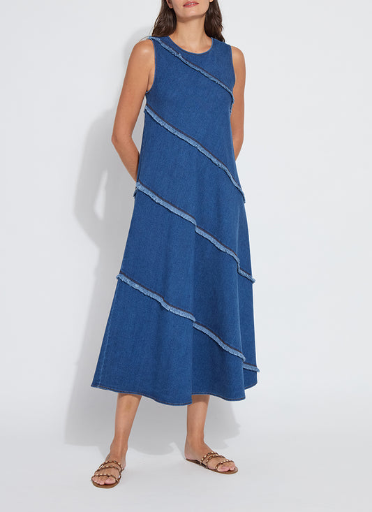 Mirabella Fringed Midi Denim Dress
