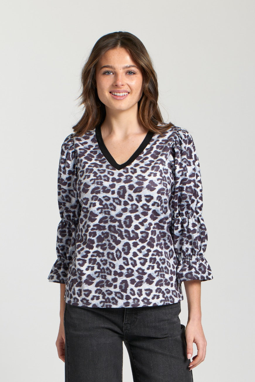 Vegan Suede V-Neck Pull Over with Renaissance Sleeves