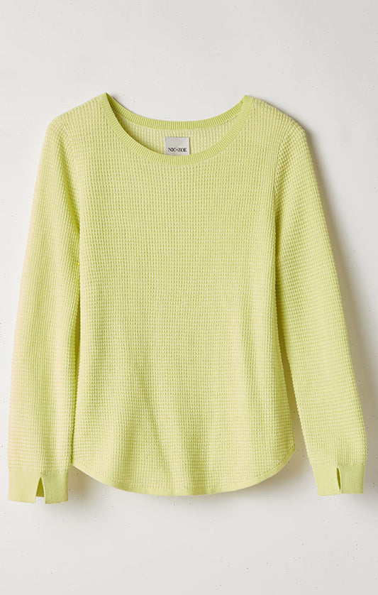Waffle Knit Crewneck Sweater