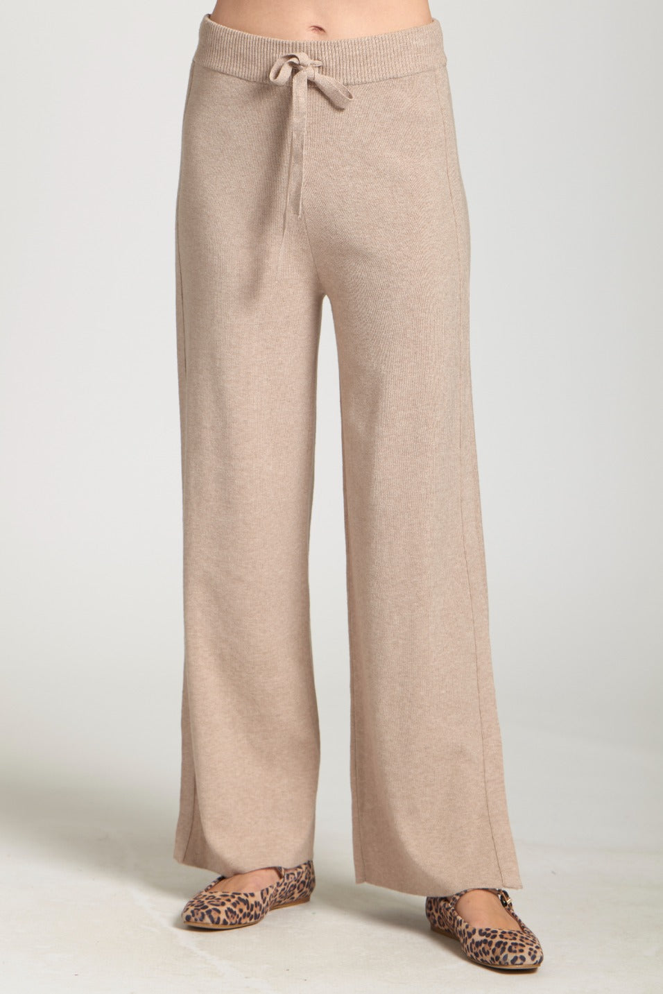 Heather Sand Pull-On Pant with Split Hem