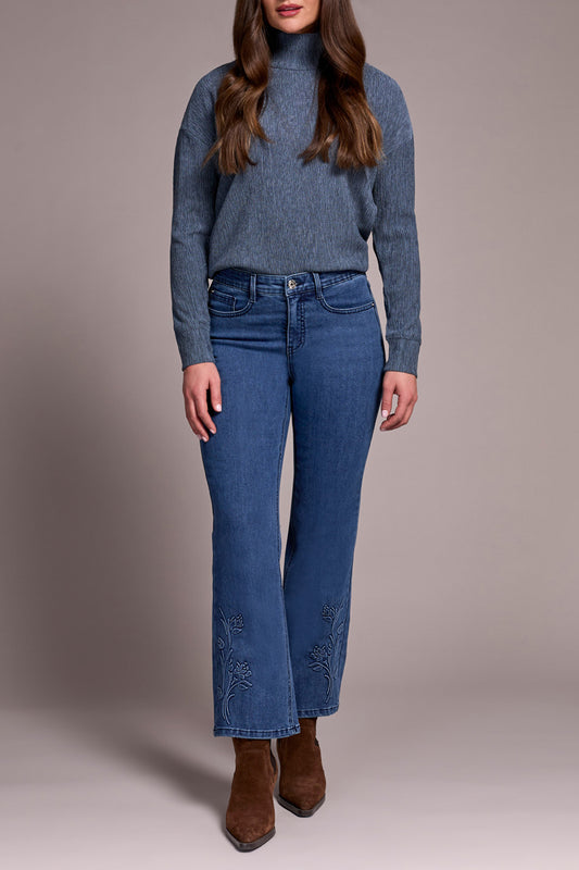 Audrey Flare Jeans with 3D Flower