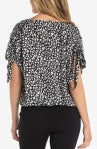 Dolman V Neck Woven Top with Ties